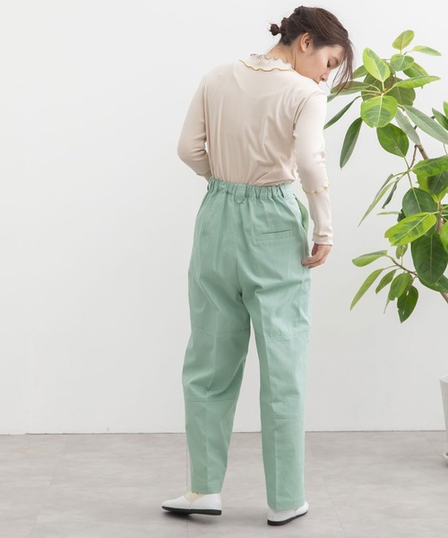 POU DOU DOU（プードゥドゥ）の「ニーパッチパンツ（その他パンツ・レディース・ベージュ/ミント/インディゴブルー・3）」の9枚目の写真