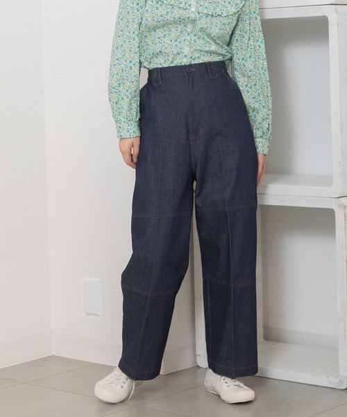 POU DOU DOU（プードゥドゥ）の「ニーパッチパンツ（その他パンツ・レディース・ベージュ/ミント/インディゴブルー・3）」の13枚目の写真