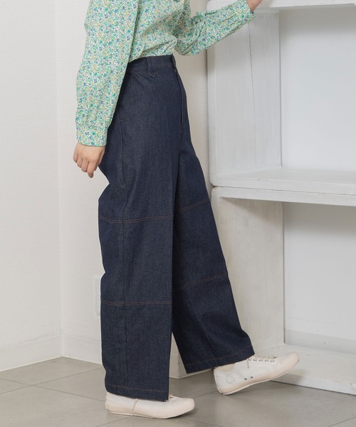 POU DOU DOU（プードゥドゥ）の「ニーパッチパンツ（その他パンツ・レディース・ベージュ/ミント/インディゴブルー・3）」の14枚目の写真