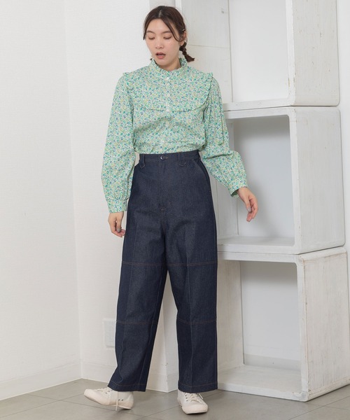 POU DOU DOU（プードゥドゥ）の「ニーパッチパンツ（その他パンツ・レディース・ベージュ/ミント/インディゴブルー・3）」の17枚目の写真