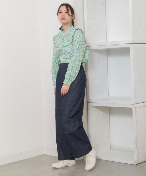 POU DOU DOU（プードゥドゥ）の「ニーパッチパンツ（その他パンツ・レディース・ベージュ/ミント/インディゴブルー・3）」の18枚目の写真