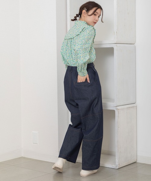 POU DOU DOU（プードゥドゥ）の「ニーパッチパンツ（その他パンツ・レディース・ベージュ/ミント/インディゴブルー・3）」の19枚目の写真