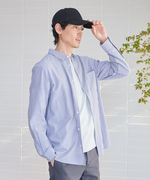 GLOBAL WORK（グローバルワーク）の「サラサマレギュラーカラーシャツ/975741（シャツ/ブラウス・メンズ・ブルー系その他5/ネイビー系8/ブルー/オフホワイト/グレー/チャコールグレー・SMALL/MEDIUM/LARGE/X-LARGE）」の6枚目の写真