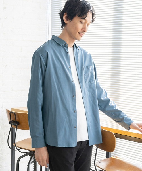 GLOBAL WORK（グローバルワーク）の「サラサマレギュラーカラーシャツ/975741（シャツ/ブラウス・メンズ・ブルー系その他5/ネイビー系8/ブルー/オフホワイト/グレー/チャコールグレー・SMALL/MEDIUM/LARGE/X-LARGE）」の10枚目の写真