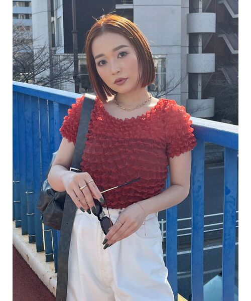 MURUA（ムルーア）の「アニヴェントップス（シャツ/ブラウス・レディース・ブラック/レッド/マスタード/アイボリー・FREE）」の20枚目の写真