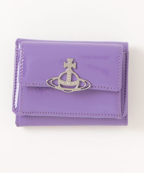 Vivienne Westwood(ヴィヴィアンウエストウッド)の「【PALL】52010013-L001O-LASHINY PATENT SMALL FLAP PURSE(財布・レディース・ピンク/ブラック/パープル・FREE)」の3枚目の写真
