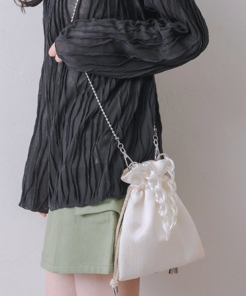 RETRO GIRL(レトロガール)の「3WAY巾着バッグ(ショルダーバッグ・レディース・ブラック/オフホワイト/イエロー・ONE SIZE)」の16枚目の写真