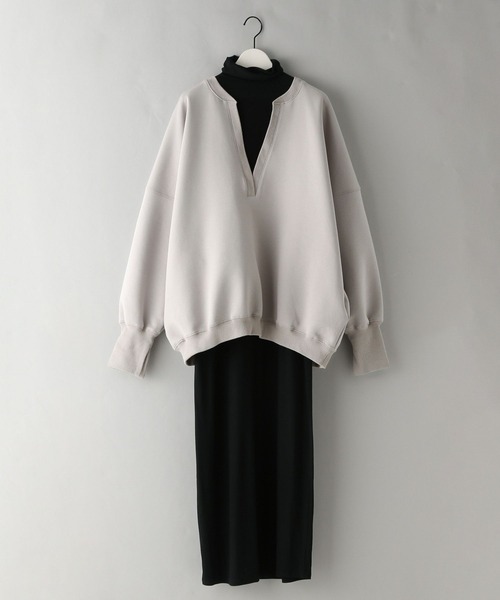 e/rm(イーアールエム)の「【e/rm】キーネックプルオーバーセットワンピース(ワンピース・レディース・オフホワイト/ブラック/グレー系その他2・FREE)」の3枚目の写真