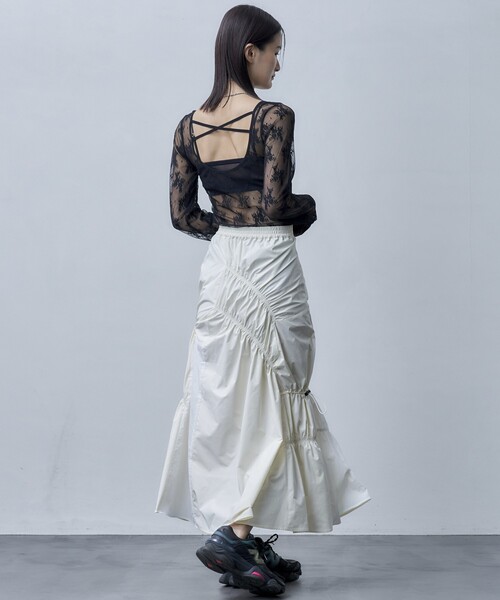 Firsthand(ファーストハンド)の「Firsthand/ファーストハンド Reポリエステルギャザードロストスカート(スカート・レディース・オフホワイト/ブラック・FREE)」の21枚目の写真