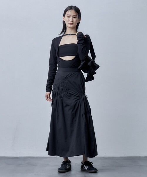 Firsthand(ファーストハンド)の「Firsthand/ファーストハンド Reポリエステルギャザードロストスカート(スカート・レディース・オフホワイト/ブラック・FREE)」の16枚目の写真