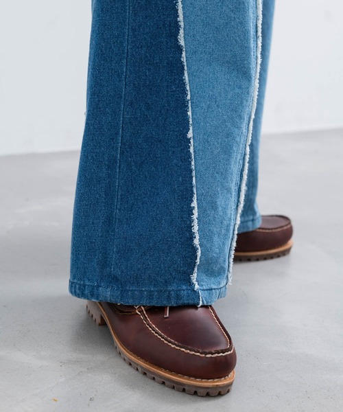 JUNRED(ジュンレッド)の「【 追加生産 】バイカラーフリンジスーパーワイドデニム(デニムパンツ・メンズ・ブラック/ネイビー・L/M/S)」の12枚目の写真