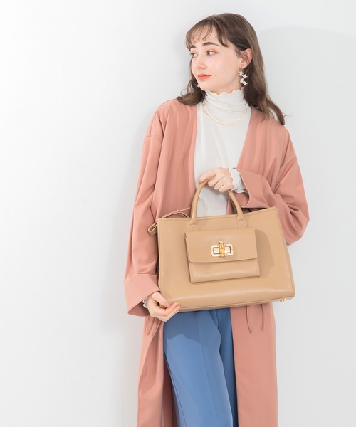 ACCOMMODE(アコモデ)の「バンブーファンクションバッグ(ハンドバッグ・レディース・ライトグリーン/グレイッシュベージュ/ライトブルー・FREE)」の5枚目の写真