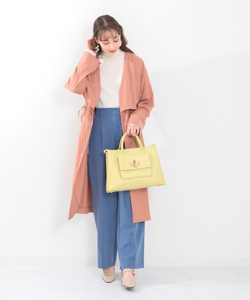 ACCOMMODE(アコモデ)の「バンブーファンクションバッグ(ハンドバッグ・レディース・ライトグリーン/グレイッシュベージュ/ライトブルー・FREE)」の6枚目の写真