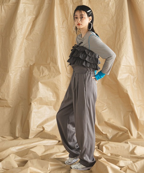 bohmal（ボマール）の「マルチウェイギャザー付け襟（付け襟・レディース・アイボリー/チャコールグレー・FREE）」の3枚目の写真