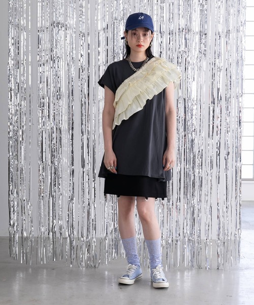 bohmal（ボマール）の「マルチウェイギャザー付け襟（付け襟・レディース・アイボリー/チャコールグレー・FREE）」の22枚目の写真