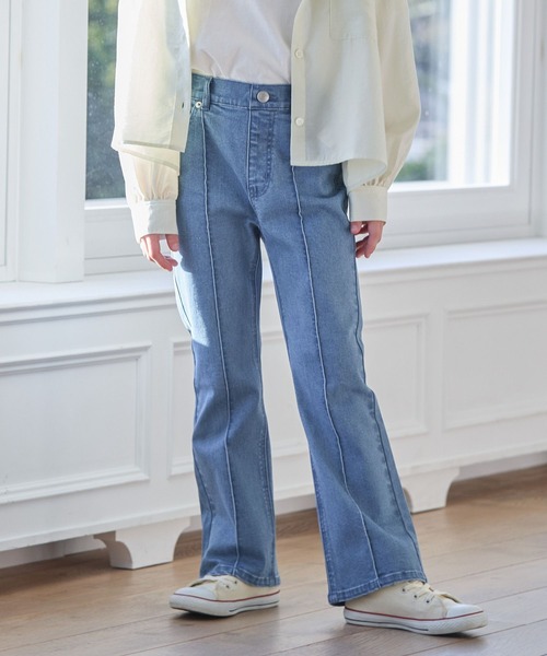 GLOBAL WORK(グローバルワーク)の「ストレッチスタイルアップフレアパンツ/106563(デニムパンツ・キッズ・ライトブルー/ブルー・170cm/160cm/150cm/140cm/130cm)」の5枚目の写真