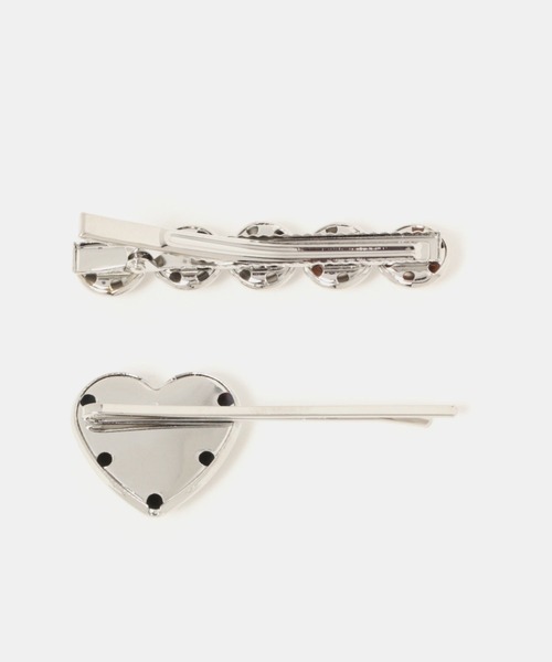 FOREVER 21（フォーエバー トゥエンティーワン）の「ハートヘアピンセット（ヘアピン・レディース・シルバー・FREE）」の2枚目の写真