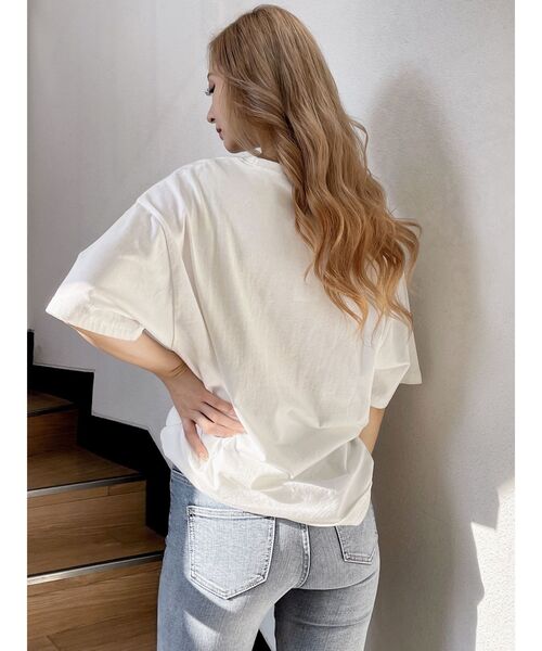 GYDA（ジェイダ）の「DELREY BUNNY BIGTシャツ（Tシャツ/カットソー・レディース・ピンク/オフホワイト/ネイビー/ブラック・FREE）」の8枚目の写真