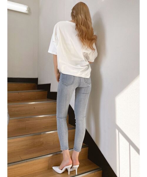 GYDA（ジェイダ）の「DELREY BUNNY BIGTシャツ（Tシャツ/カットソー・レディース・ピンク/オフホワイト/ネイビー/ブラック・FREE）」の11枚目の写真