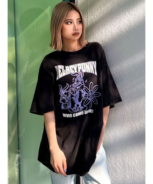 GYDA（ジェイダ）の「DELREY BUNNY BIGTシャツ（Tシャツ/カットソー・レディース・ピンク/オフホワイト/ネイビー/ブラック・FREE）」の19枚目の写真