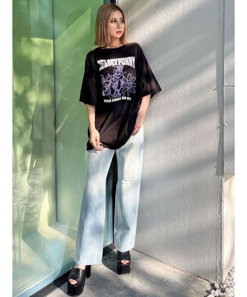 GYDA（ジェイダ）の「DELREY BUNNY BIGTシャツ（Tシャツ/カットソー・レディース・ピンク/オフホワイト/ネイビー/ブラック・FREE）」の22枚目の写真