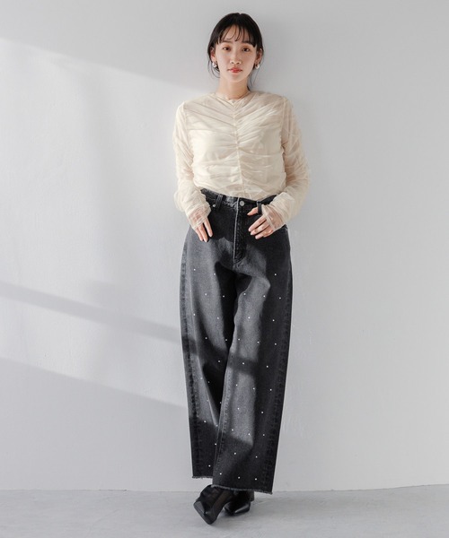 LOWRYS FARM(ローリーズファーム)の「【セットアイテム】2PシャーリングLS 103918(シャツ/ブラウス・レディース・グレー/アイボリー/ピンク・FREE)」の11枚目の写真