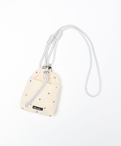 niko and...(ニコアンド)の「オリジナルビジュー巾着ショルダーバッグ(ショルダーバッグ・レディース・ピンク/ブラック/アイボリー/シルバー/チャコール/イエロー・0)」の13枚目の写真