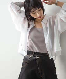 クロップドシアーシャツ