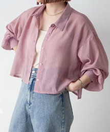 クロップドシアーシャツ