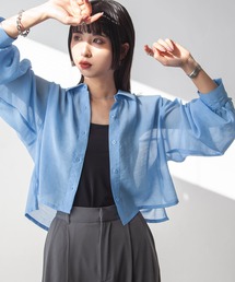 クロップドシアーシャツ