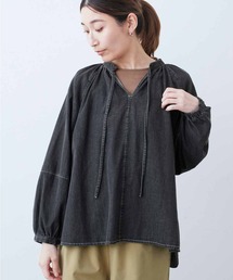 IEDIT フェミニンな印象で着られる軽やかデニムブラウス