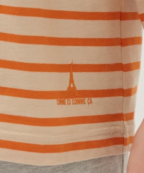 COMME CI COMME CA（コムシコムサ）の「COMME CI COMME CA/コムシコムサ　ルームウェア 長袖長パンツ 天竺ボーダー（ルームウェア/パジャマ・レディース・オレンジ/チャコールグレー・MEDIUM/LARGE/X-LARGE）」の7枚目の写真