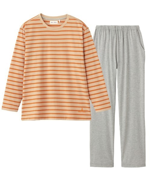 COMME CI COMME CA（コムシコムサ）の「COMME CI COMME CA/コムシコムサ　ルームウェア 長袖長パンツ 天竺ボーダー（ルームウェア/パジャマ・レディース・オレンジ/チャコールグレー・MEDIUM/LARGE/X-LARGE）」の13枚目の写真