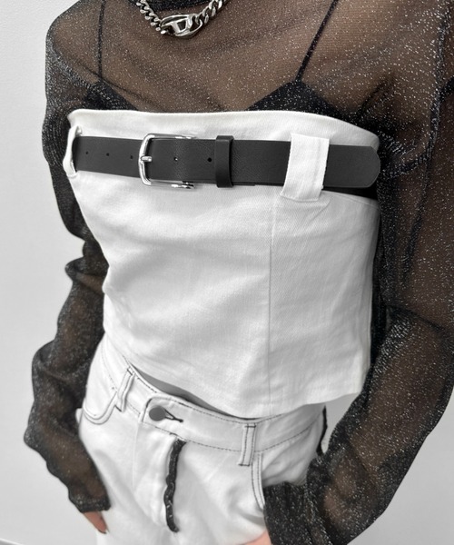 LVEU.（ラブユ.）の「【LVEU.】ベルトデザインベアトップ / トップス