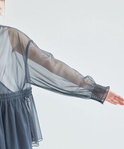 ROPE' PICNIC(ロペピクニック)の「チュールカシュクールカーディガン(カーディガン/ボレロ・レディース・チャコールグレー/キナリ・38)」の15枚目の写真