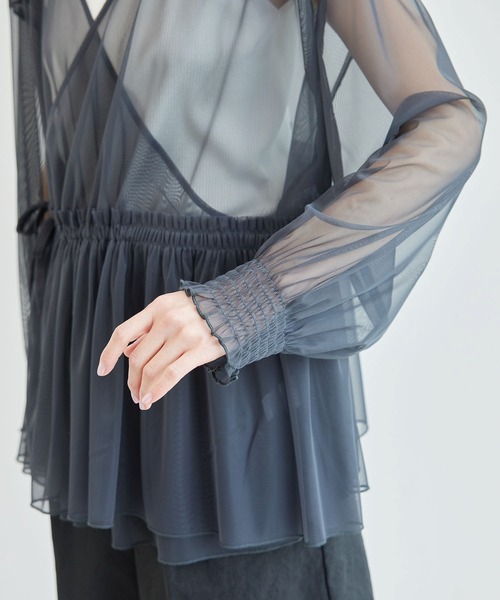 ROPE' PICNIC(ロペピクニック)の「チュールカシュクールカーディガン(カーディガン/ボレロ・レディース・チャコールグレー/キナリ・38)」の16枚目の写真
