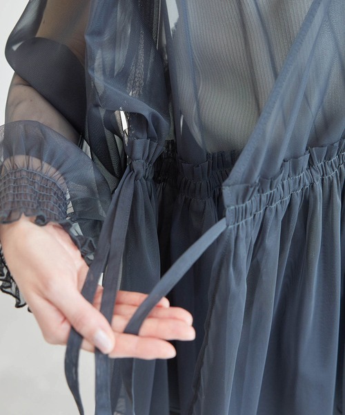 ROPE' PICNIC(ロペピクニック)の「チュールカシュクールカーディガン(カーディガン/ボレロ・レディース・チャコールグレー/キナリ・38)」の19枚目の写真