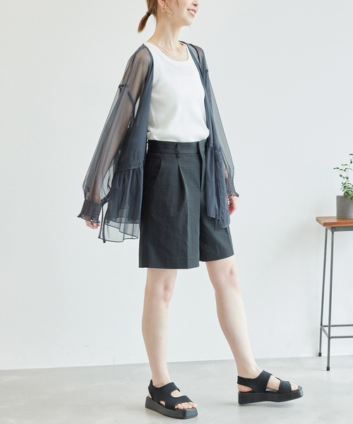 ROPE' PICNIC(ロペピクニック)の「チュールカシュクールカーディガン(カーディガン/ボレロ・レディース・チャコールグレー/キナリ・38)」の5枚目の写真