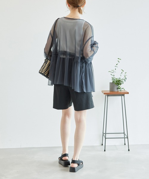 ROPE' PICNIC(ロペピクニック)の「チュールカシュクールカーディガン(カーディガン/ボレロ・レディース・チャコールグレー/キナリ・38)」の6枚目の写真