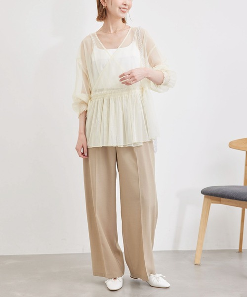 ROPE' PICNIC(ロペピクニック)の「チュールカシュクールカーディガン(カーディガン/ボレロ・レディース・チャコールグレー/キナリ・38)」の8枚目の写真