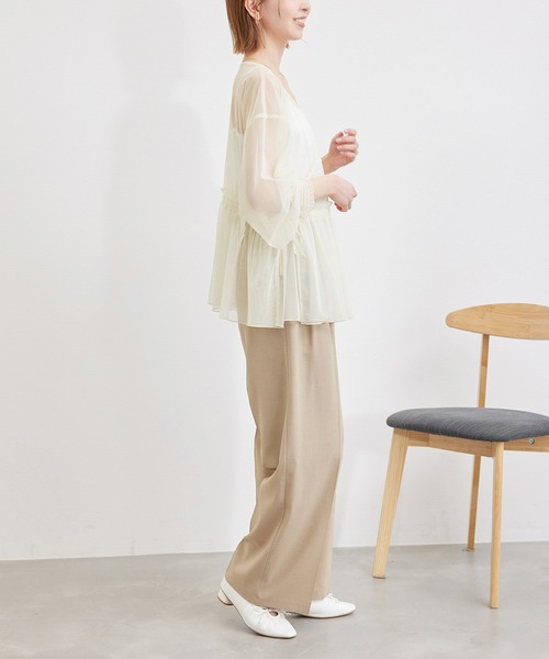 ROPE' PICNIC(ロペピクニック)の「チュールカシュクールカーディガン(カーディガン/ボレロ・レディース・チャコールグレー/キナリ・38)」の9枚目の写真