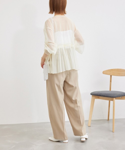 ROPE' PICNIC(ロペピクニック)の「チュールカシュクールカーディガン(カーディガン/ボレロ・レディース・チャコールグレー/キナリ・38)」の10枚目の写真