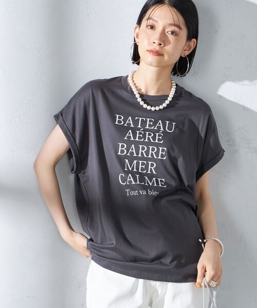 SHIPS（シップス）の「ローズペトール 半袖 プリント TEE（Tシャツ/カットソー・レディース・ホワイト/ダークグレー/オフホワイト/チャコールグレー/ブラウン/ブルー・ONE SIZE）」の4枚目の写真