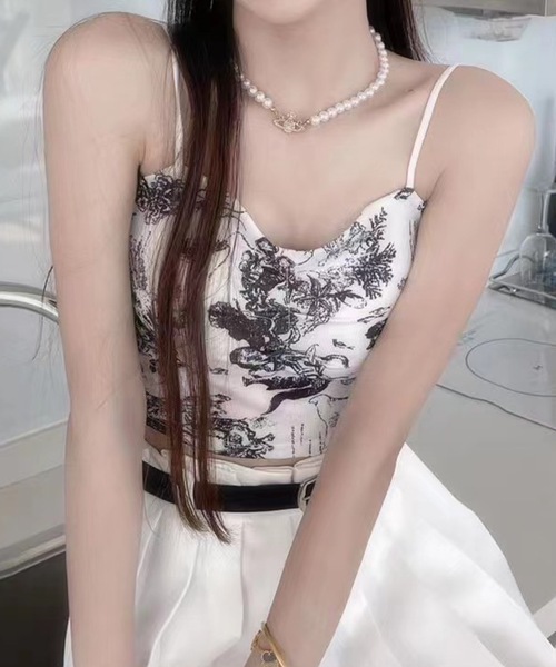 Lace Ladies(レースレディース)の「シーデザイン ハートネック カップ付き ギャザー キャミソール(キャミソール・レディース・ブルー/ブラック/ホワイト・FREE)」の12枚目の写真