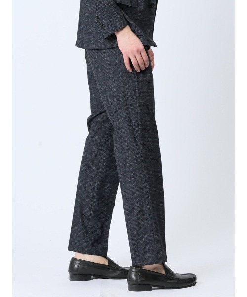 TAKA-Q（タカキュー）の「タカキュー TechCool ノータックビジネスパンツ チェック紺(セットアップ可能)（スーツパンツ・メンズ・ネイビー・X-LARGE/S/MEDIUM/LARGE/3L）」の6枚目の写真