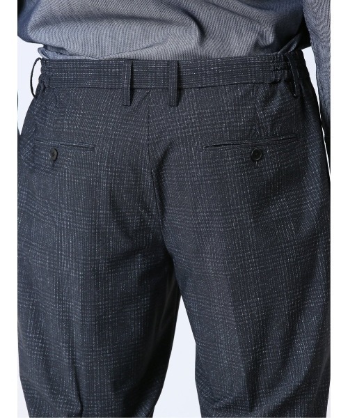 TAKA-Q（タカキュー）の「タカキュー TechCool ノータックビジネスパンツ チェック紺(セットアップ可能)（スーツパンツ・メンズ・ネイビー・X-LARGE/S/MEDIUM/LARGE/3L）」の11枚目の写真