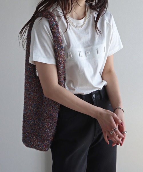 COURO（コウロ）の「エンボスＴシャツ（Tシャツ/カットソー・レディース・ホワイト/ブラック/ホワイト系/ブラック系・M/L）」の6枚目の写真