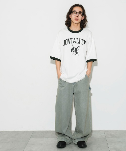 WEGO（ウィゴー）の「WEGO/グラフィックリンガーBIG T（Tシャツ/カットソー・メンズ・ライトグレー/ホワイト/オフホワイト・LARGE/MEDIUM）」の16枚目の写真