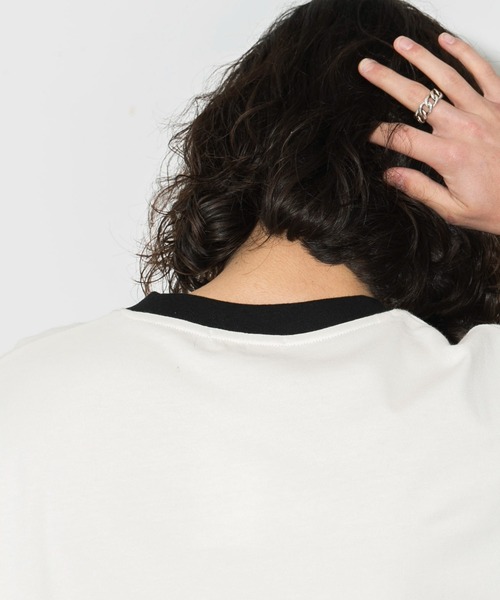 WEGO（ウィゴー）の「WEGO/グラフィックリンガーBIG T（Tシャツ/カットソー・メンズ・ライトグレー/ホワイト/オフホワイト・LARGE/MEDIUM）」の21枚目の写真