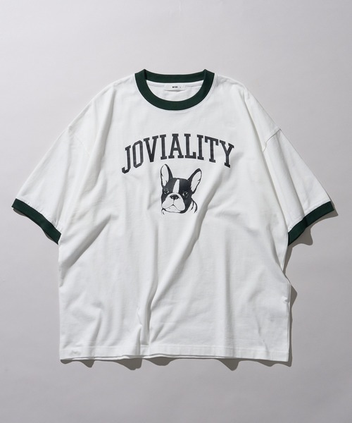 WEGO（ウィゴー）の「WEGO/グラフィックリンガーBIG T（Tシャツ/カットソー・メンズ・ライトグレー/ホワイト/オフホワイト・LARGE/MEDIUM）」の5枚目の写真